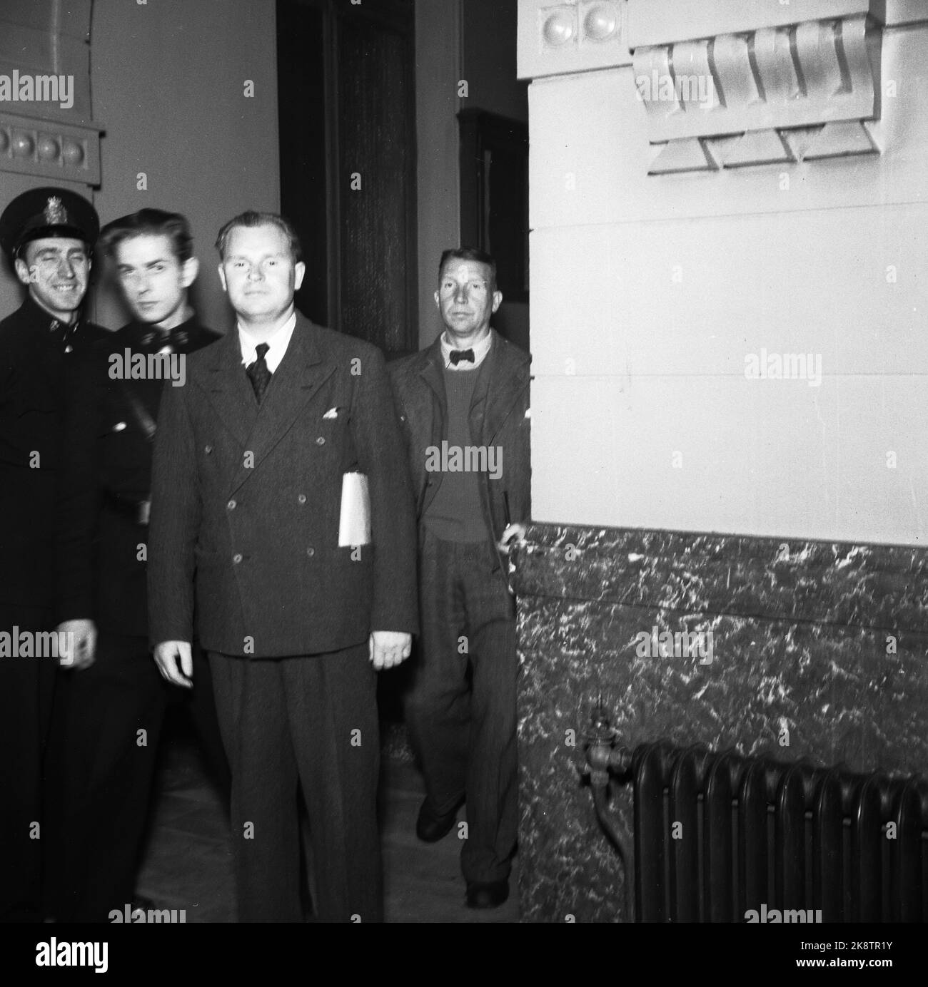 Oslo 19461118. 'Pasteur' Bjarne Barby dans le tribunal de district. Photo: NTB Banque D'Images