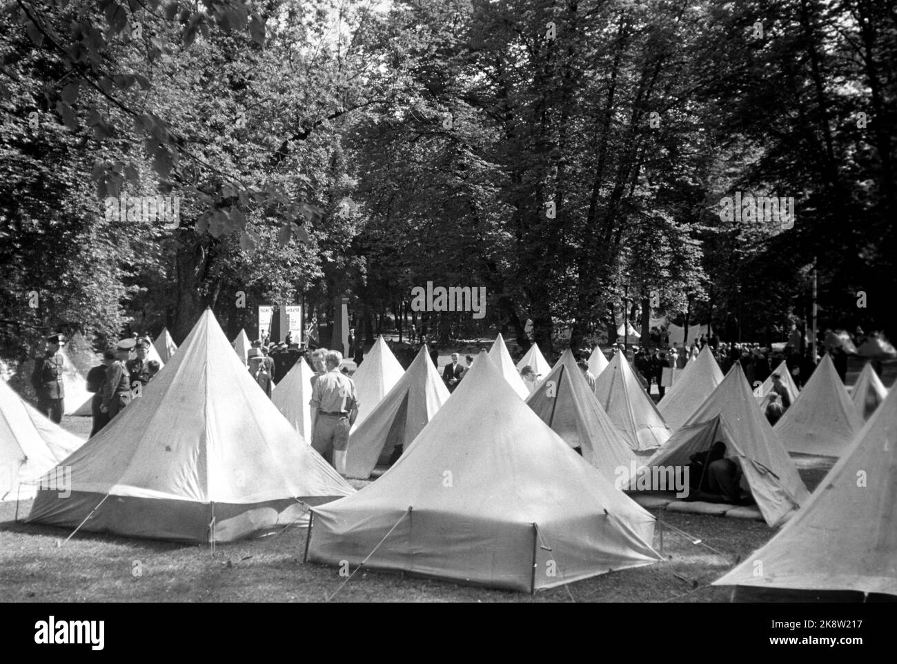Oslo août 1942. Jeux d'été de N.S.N.F. 1942 (également reg. Sur les jouets d'été des jeunes 1942). Camp de tente. Photo: Aage Kihle / NTB Banque D'Images