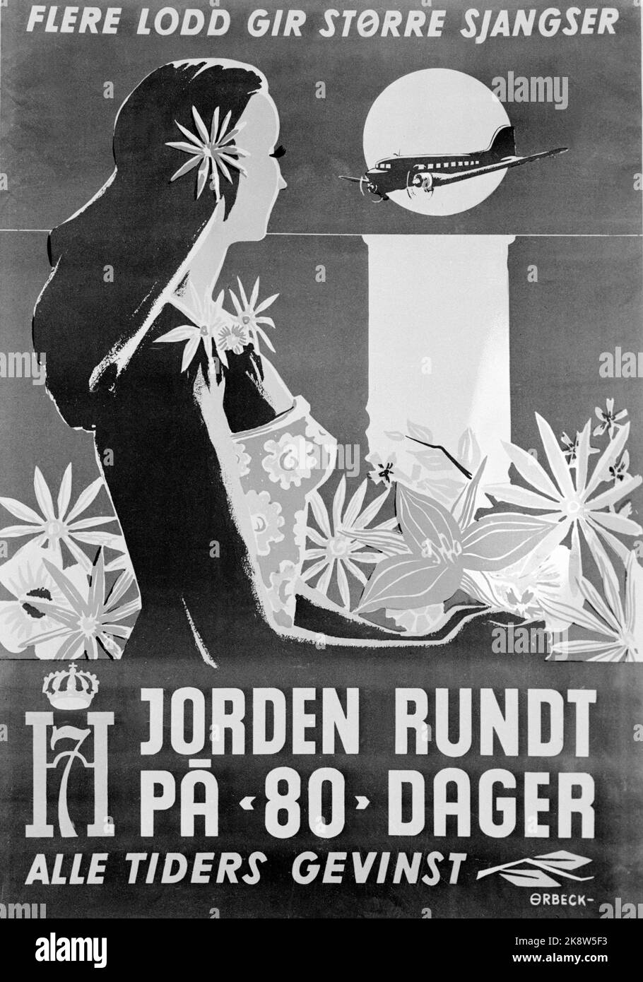 Oslo 19470211 H7 la loterie des revenus pour les victimes de la lutte pour la liberté est devenue une action de contamination à grande échelle avec un résultat final inimaginable de 103,5 millions de NOK. Voici l'une des affiches montrant certains des grands gonains. Photo: NTB / NTB Banque D'Images