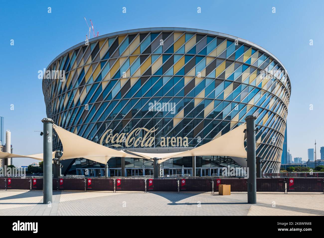 Dubai, Émirats Arabes Unis - octobre 2022 : COCA COLA Arena à Dubaï, Émirats Arabes Unis. Coca-Cola Arena est situé à City Walk, une destination urbaine de style de vie Banque D'Images
