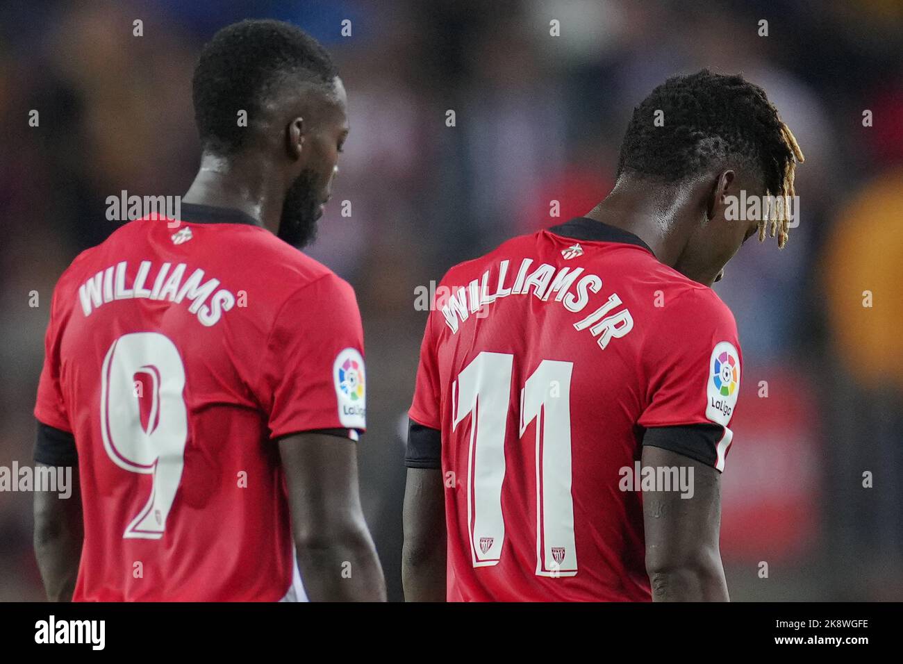 Barcelone, Espagne. 23 octobre 2022, les frères Inaki Williams et Nico Williams du club d'athlétisme lors du match de la Liga entre le FC Barcelone et le club d'athlétisme joué au stade Spotify Camp Nou sur 23 octobre 2022 à Barcelone, Espagne. (Photo de Bagu Blanco / PRESSIN) Banque D'Images