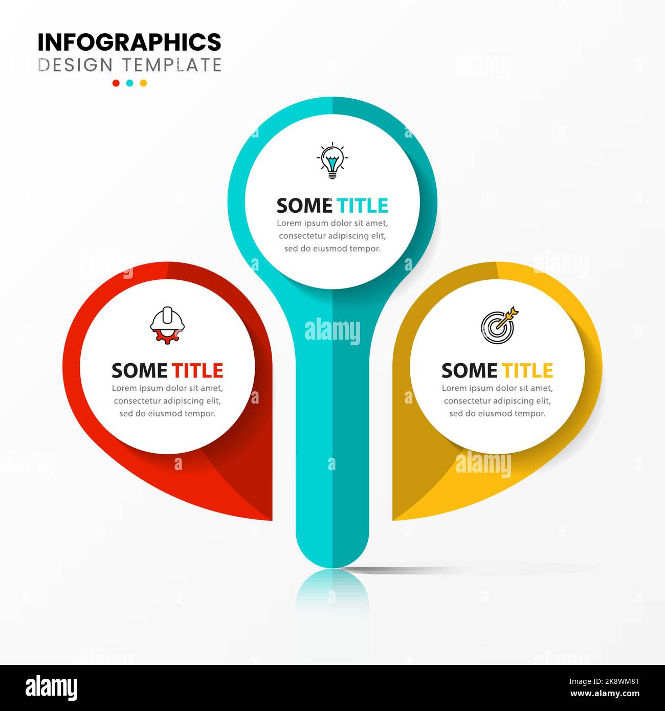 Modèle d'infographie avec icônes et 3 options ou étapes. Arbre abstrait. Peut être utilisé pour la mise en page de flux de travail, le diagramme, la bannière, la conception Web. Illustrateur de vecteur Illustration de Vecteur