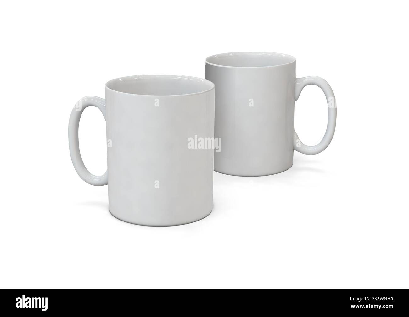 3D illustration d'une tasse blanche pour la personnalisation. Maquette de tasse vierge. Banque D'Images