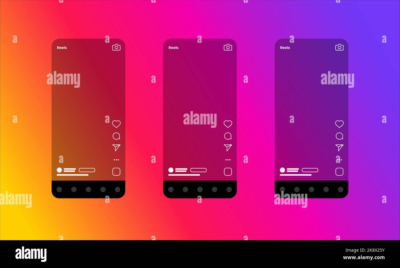Modèle d'application d'interface d'écran pour les médias sociaux Illustration de Vecteur