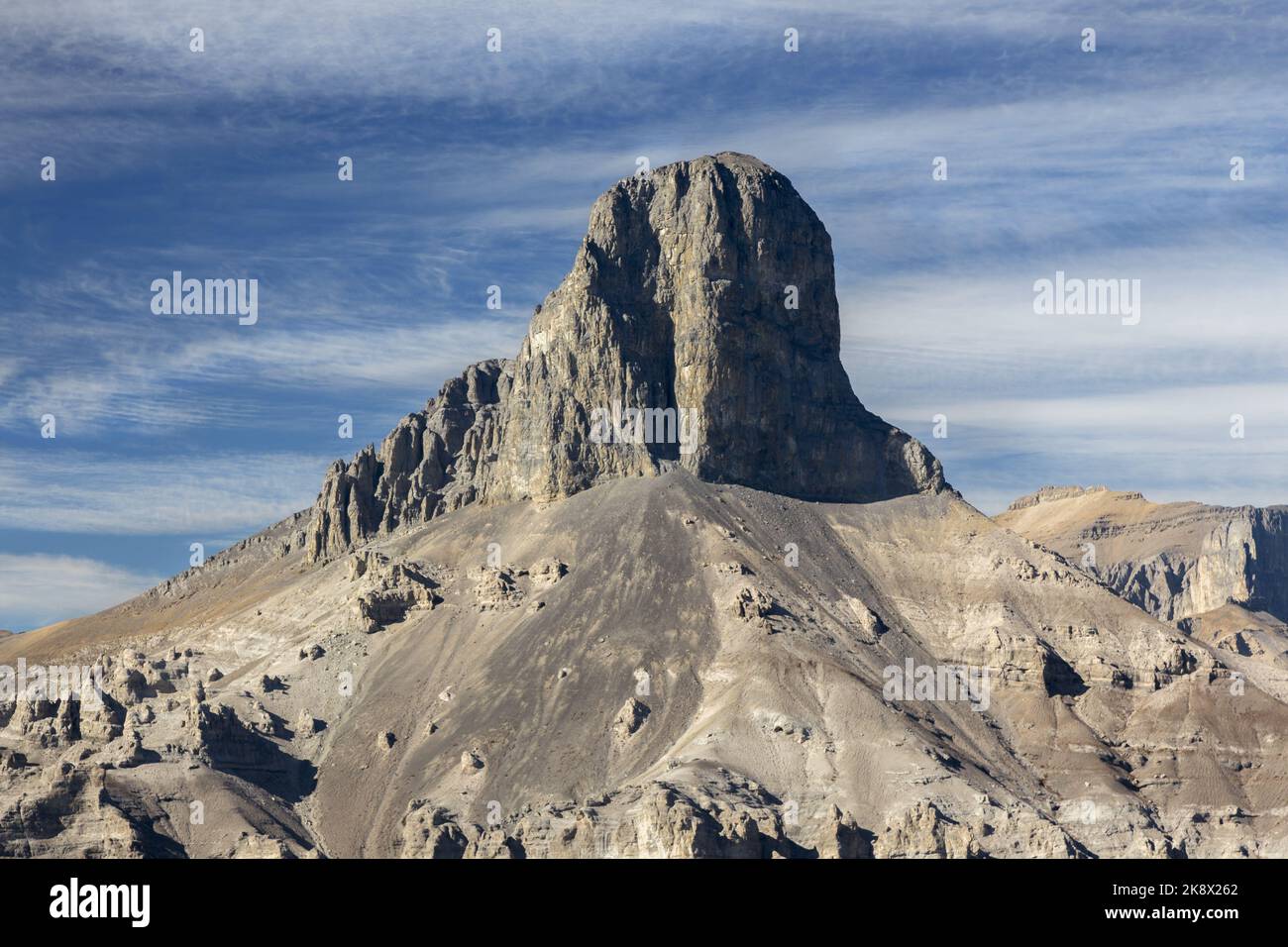 Devils Head ou Devils Nose Famous Mountain Peak. Randonnée Bastion Ridge, Ghost Wilderness Area Rock Landscape, Alberta Foothills Canadian Rockies Banque D'Images