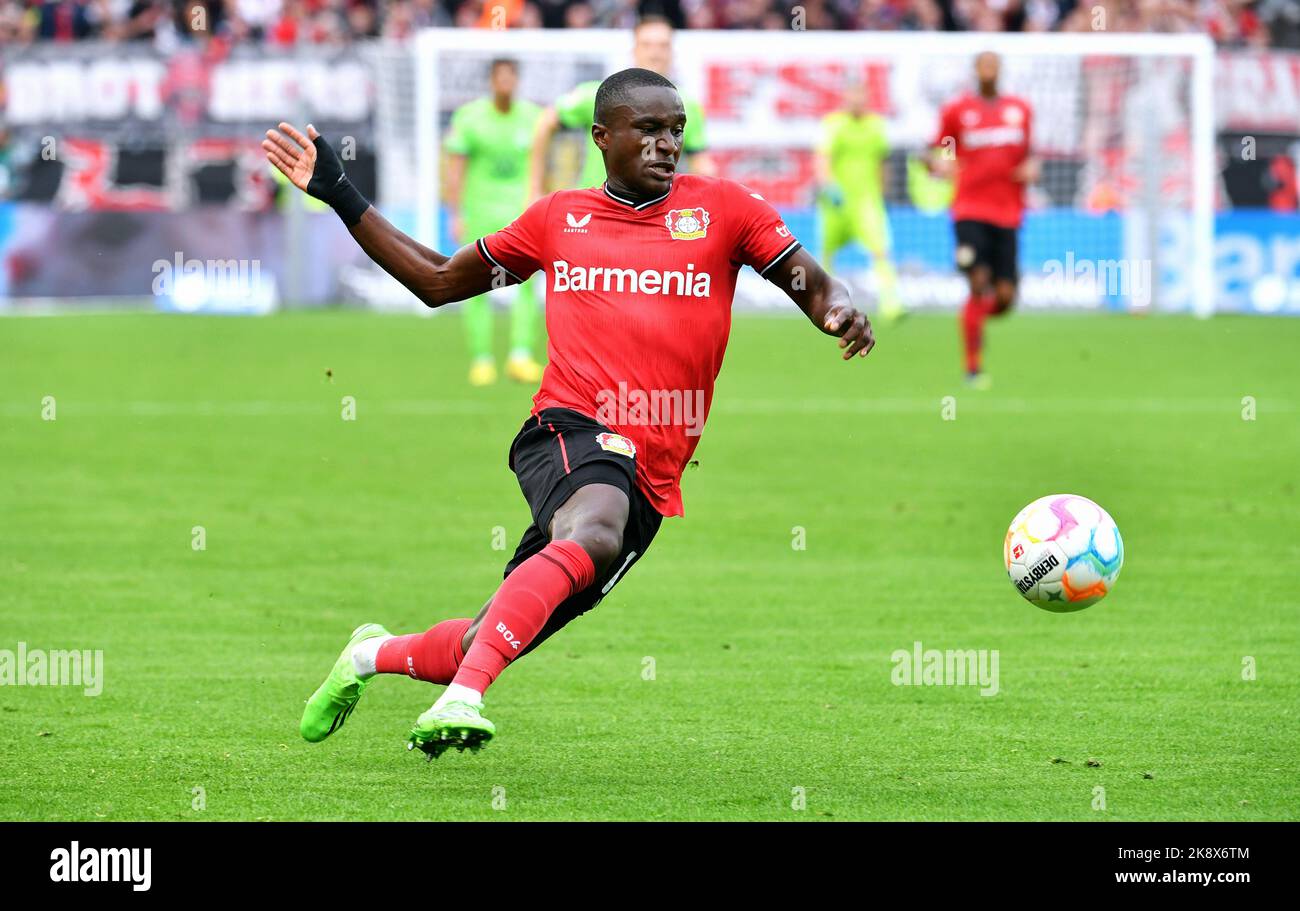 Bundesliga, BayArena Leverkusen; Bayer Leverkusen vs VfL Wolfsburg; Moussa Diaby Banque D'Images