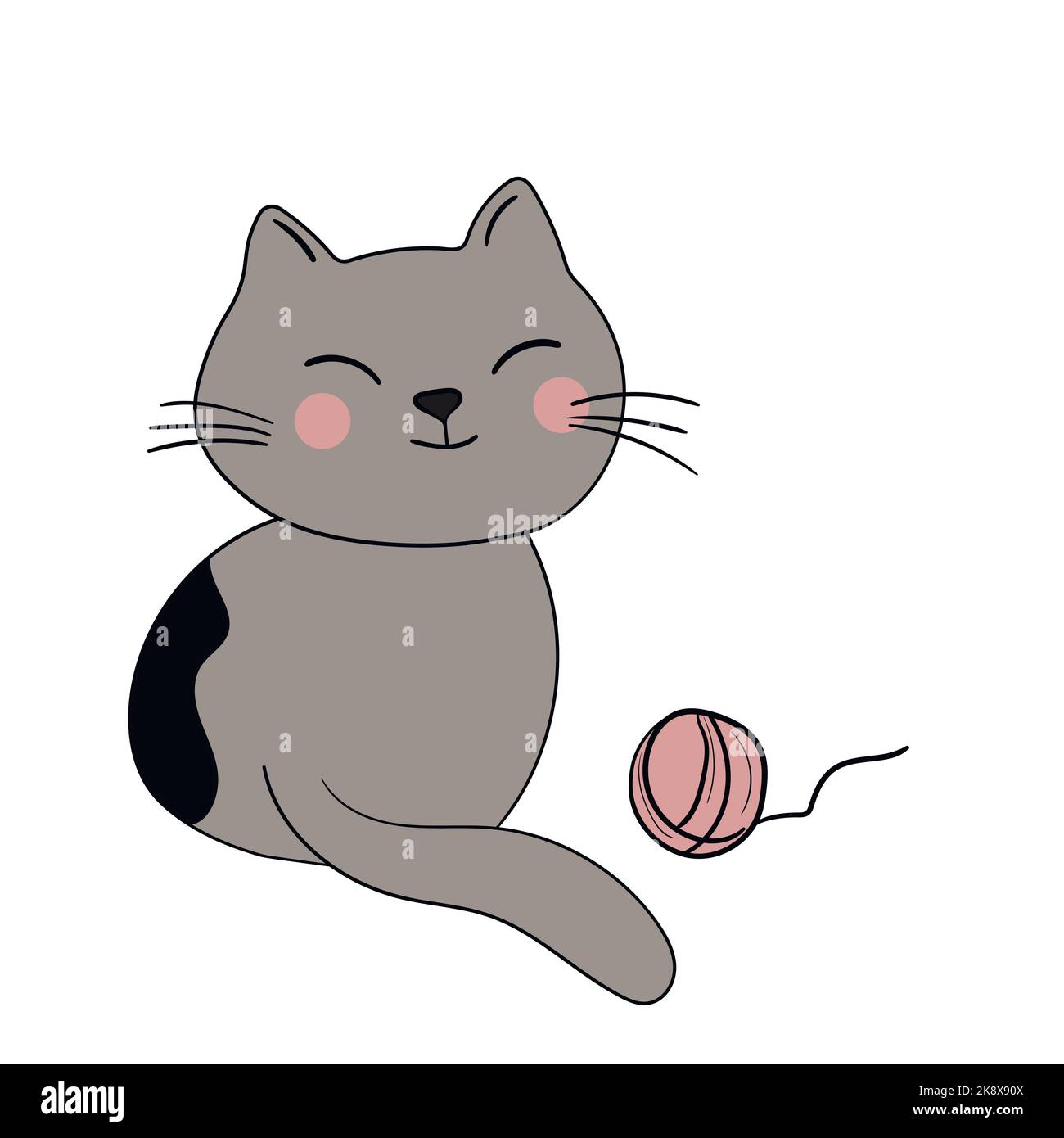 Chats mignons, personnages drôles isolés. Illustration vectorielle plate pour bannière, carte, carte postale, papier peint, poster. Mode de vie des animaux domestiques. Chaton comique Illustration de Vecteur