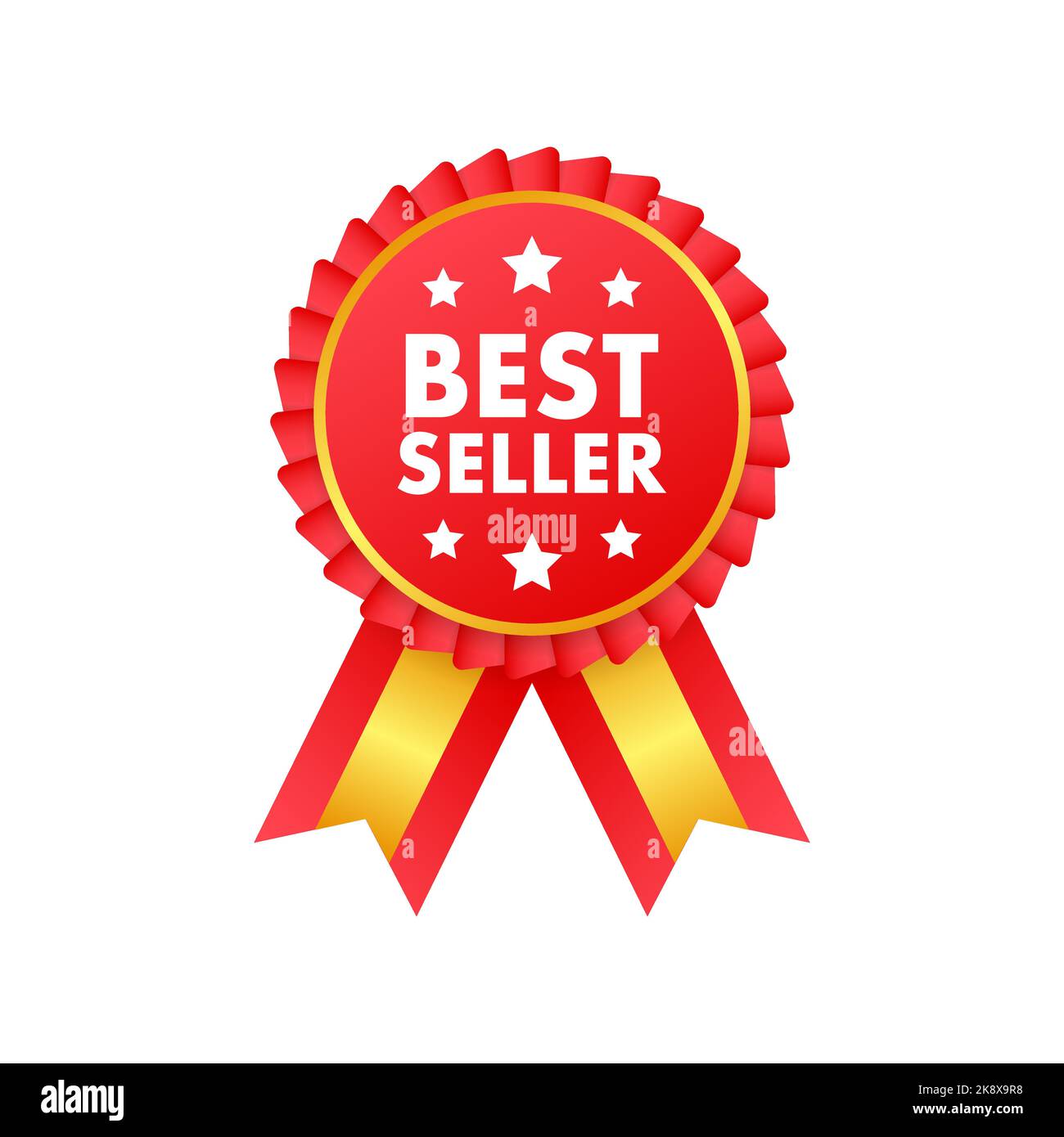 Best seller badge. Best seller golden label. Badge de détail. Symbole publicitaire. Stock Vector illustration. Illustration de Vecteur