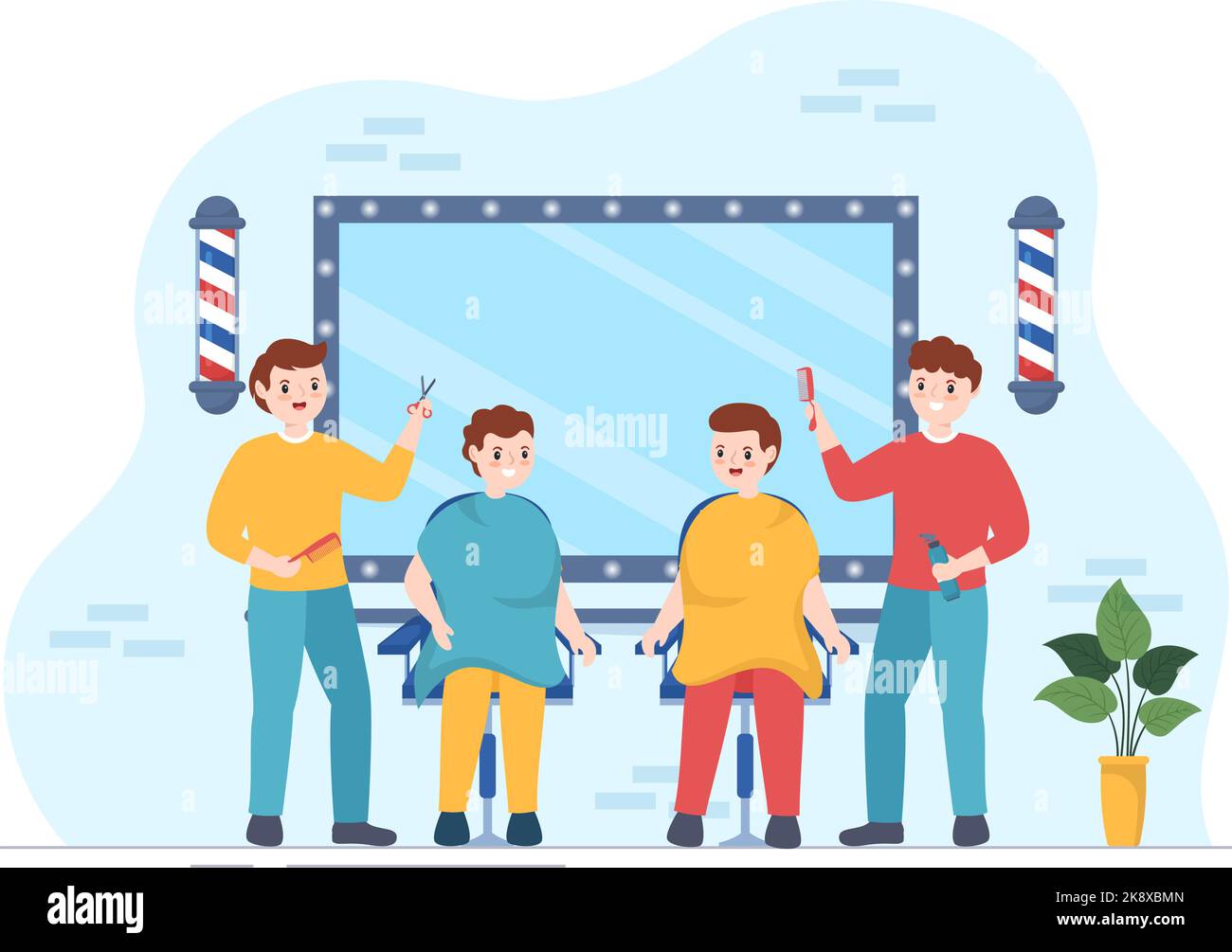 Salon de coiffure pour les clients hommes ou femmes coupe de cheveux