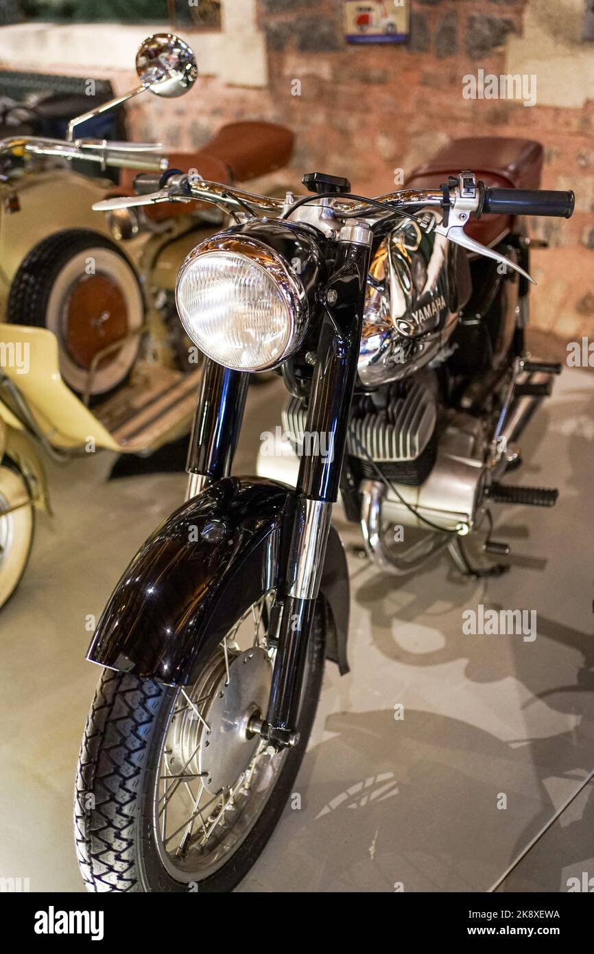 Moto Yamaha rétro au musée Rahmi Koc, Istanbul Banque D'Images