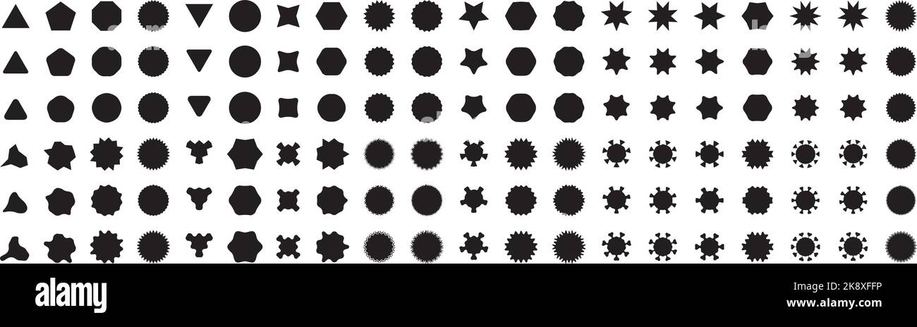 Autocollant Starburst vectoriel de formes géométriques. Patch rétro Illustration de Vecteur