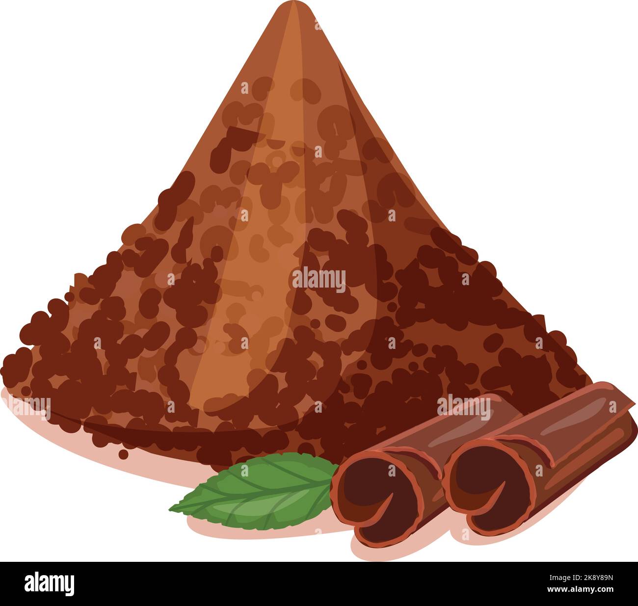 Vecteur de dessin animé d'icône de poudre de cacao. Arbre de chocolat Illustration de Vecteur