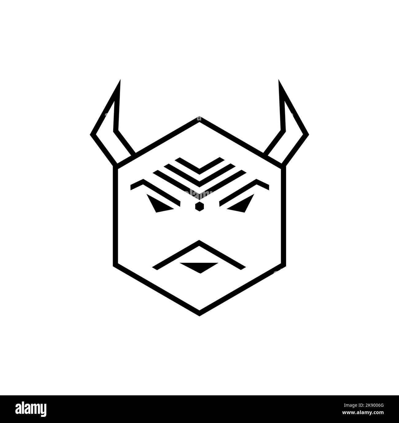 Icône de vecteur de face Ravan en forme d'hexagone . Illustration de Vecteur