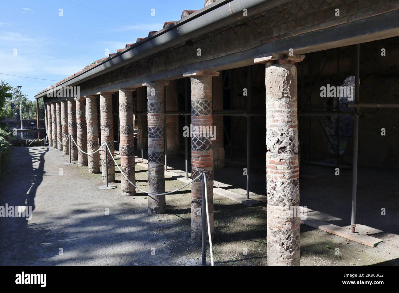 Pompei - Colonnato della Villa dei Misteri Banque D'Images