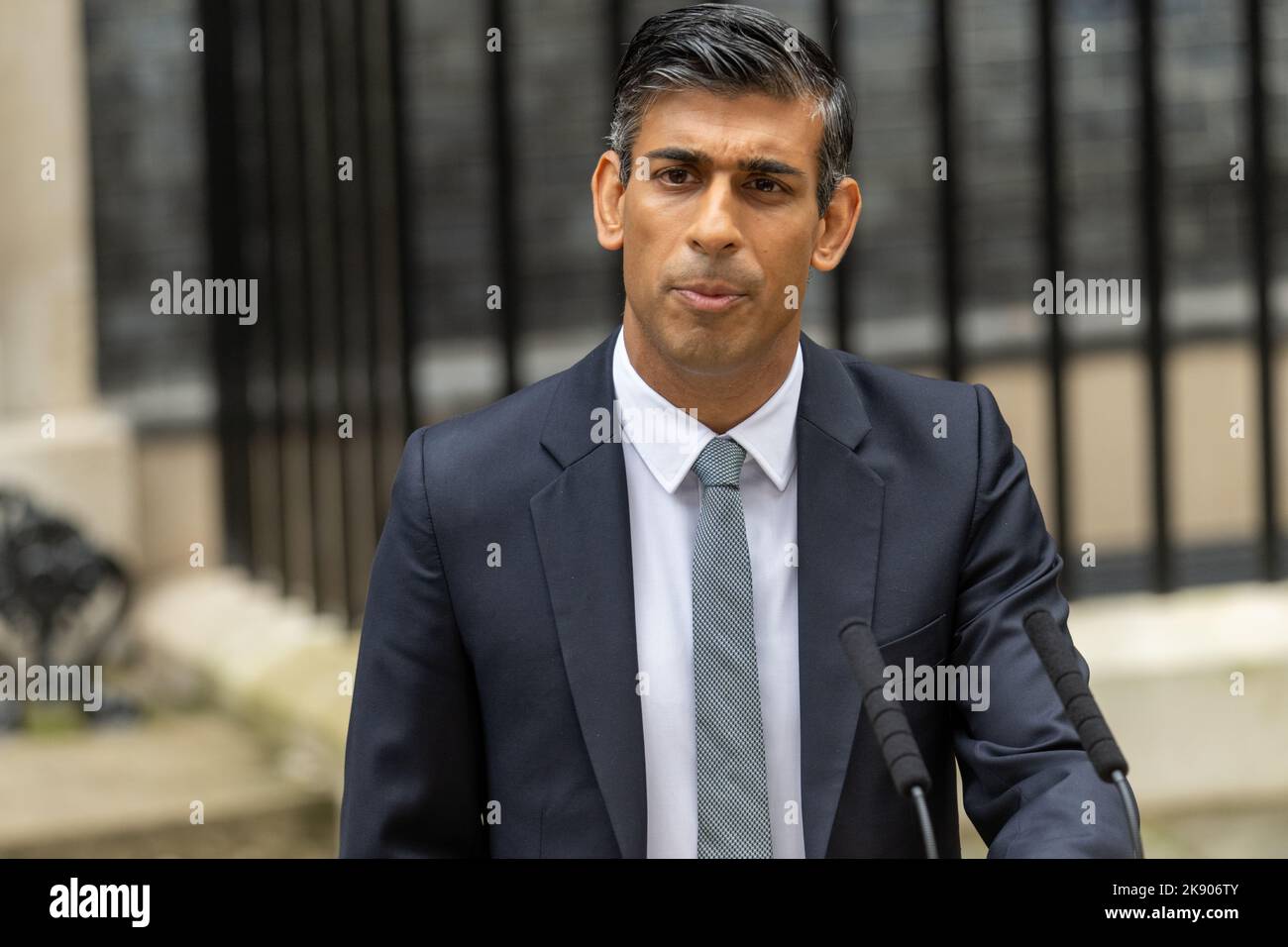 Londres, Royaume-Uni. 25th octobre 2022. Le Premier ministre Rishi Sunak fait sa première déclaration à Downing Street, Londres, Royaume-Uni crédit : Ian Davidson/Alay Live News Banque D'Images