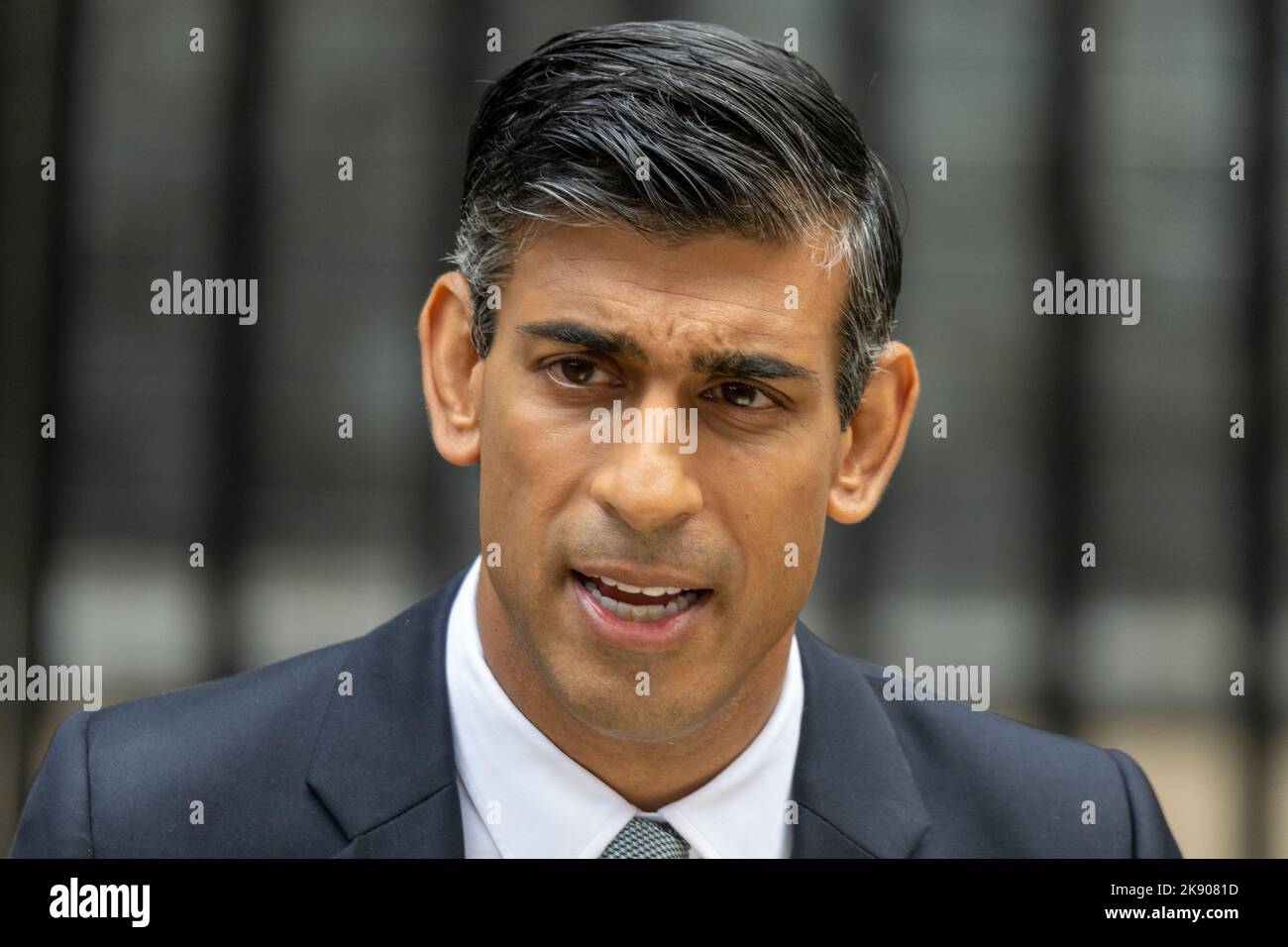 Londres, Royaume-Uni. 25th octobre 2022. Le Premier ministre Rishi Sunak fait sa première déclaration à Downing Street, Londres, Royaume-Uni crédit : Ian Davidson/Alay Live News Banque D'Images