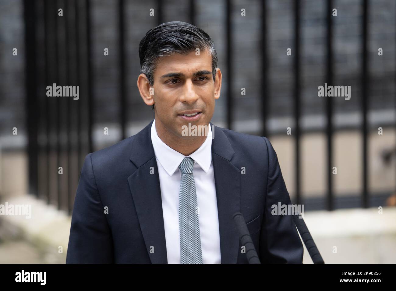 Londres, Royaume-Uni. 25th octobre 2022. Le Premier ministre Rishi Sunak fait sa première déclaration à Downing Street, Londres, Royaume-Uni crédit : Ian Davidson/Alay Live News Banque D'Images