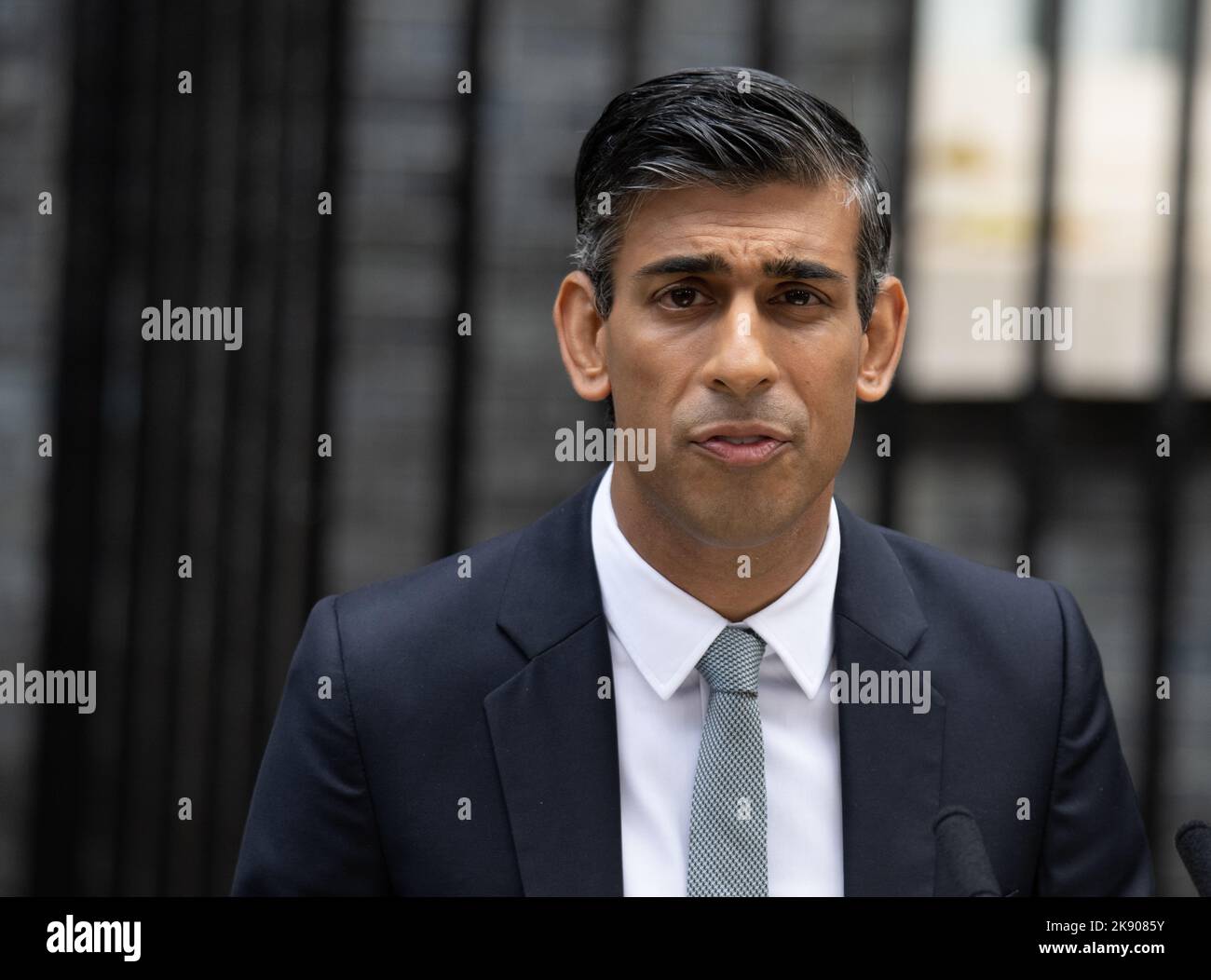 Londres, Royaume-Uni. 25th octobre 2022. Le Premier ministre Rishi Sunak fait sa première déclaration à Downing Street, Londres, Royaume-Uni crédit : Ian Davidson/Alay Live News Banque D'Images