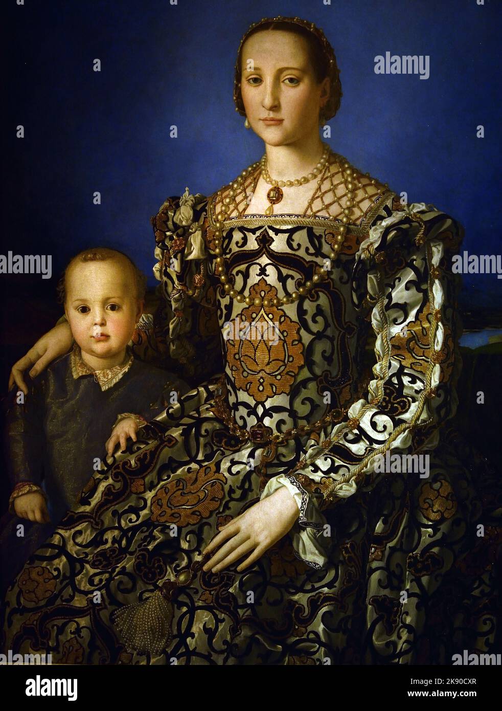 Portrait de la Grande duchesse Eleonora de Tolède et de son fils Giovanni, par Agnolo Bronzino, vers 1545, Galerie des Offices, Florence, Toscane, Italie, Agnolo di Cosimo, dit, il Bronzino, 1503-1752 Banque D'Images
