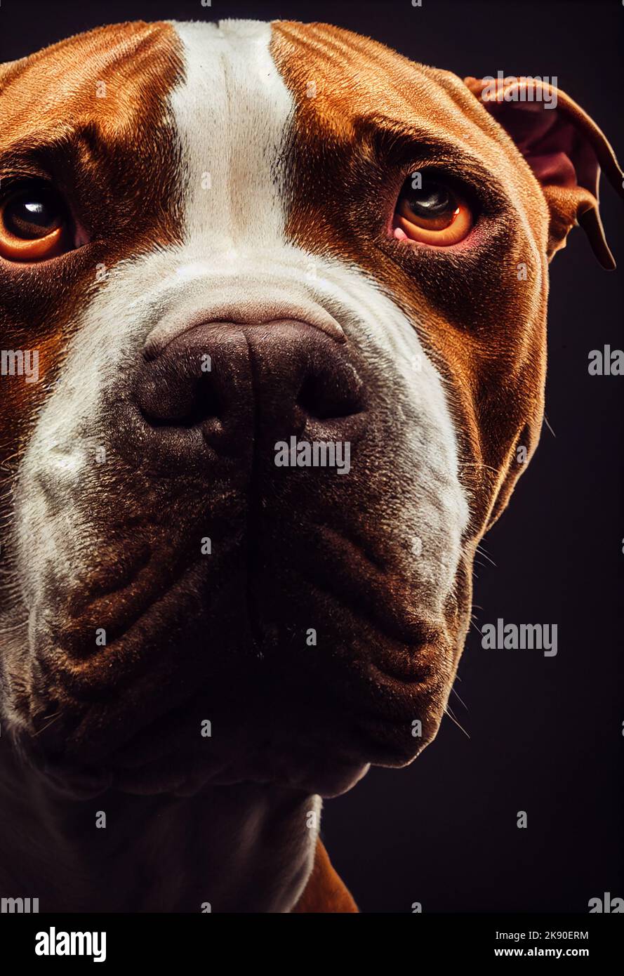 Illustration de rendu 3D verticale d'un chien Banque D'Images
