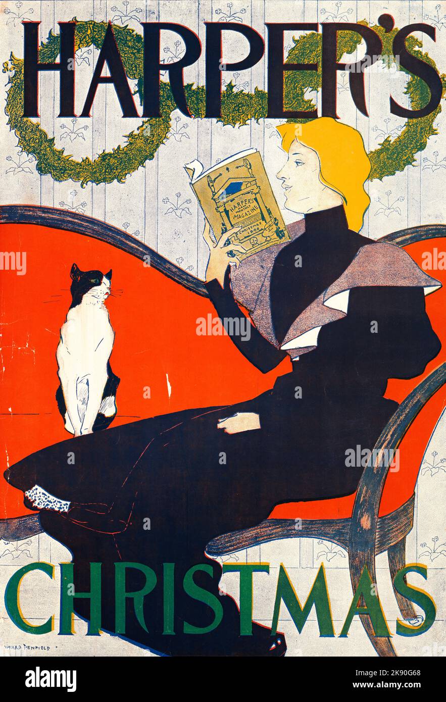 Noël 1894 de Harper - œuvres d'art d'Edward Pennfield Banque D'Images