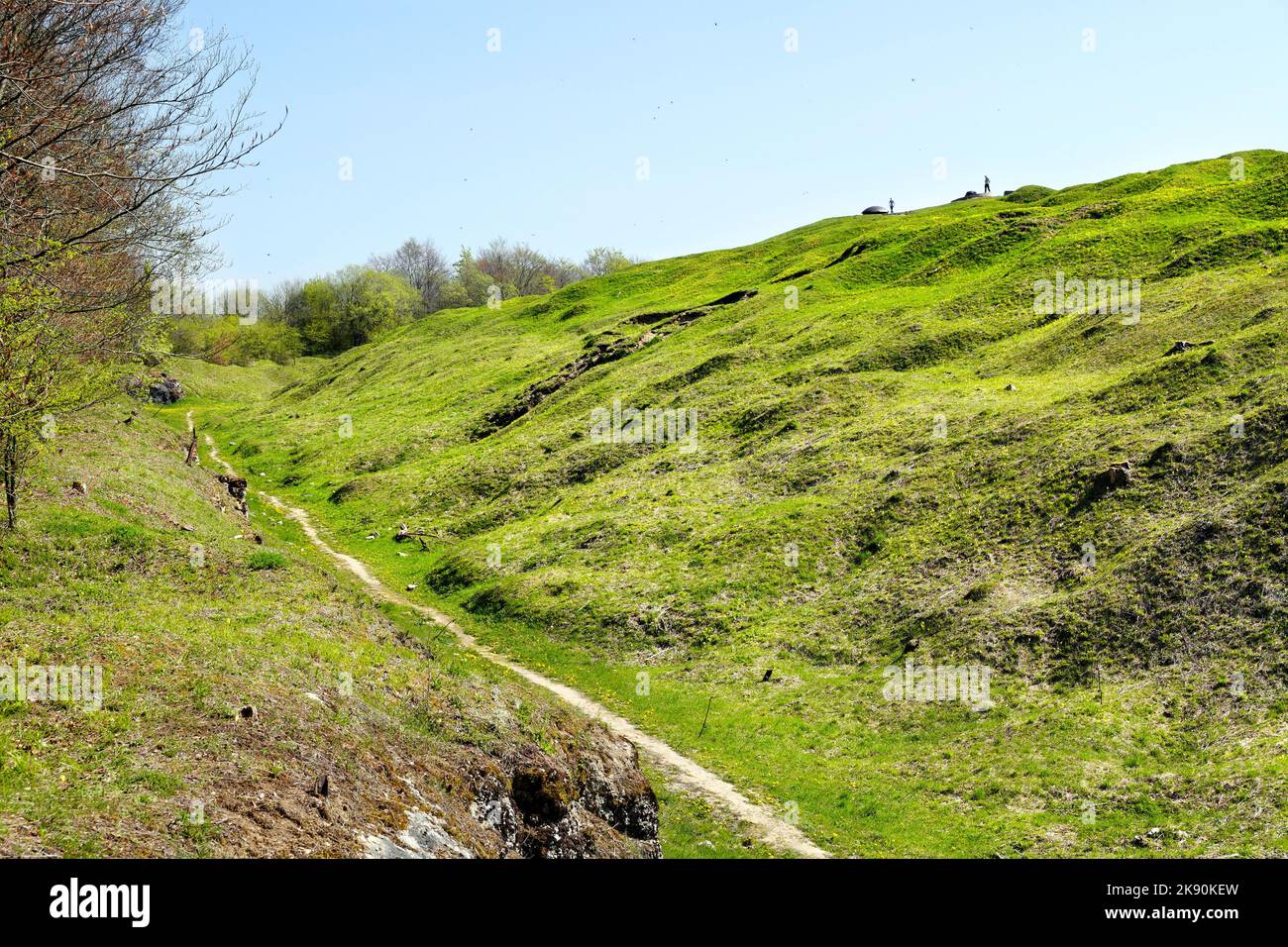 France, Meuse, Douaumont, fort militaire de Douaumont, champ de bataille après bombardement. Banque D'Images