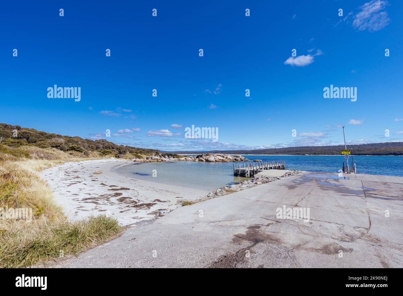 Paysage autour de la plage de Beerbarrel et de la rampe d'accès pour
