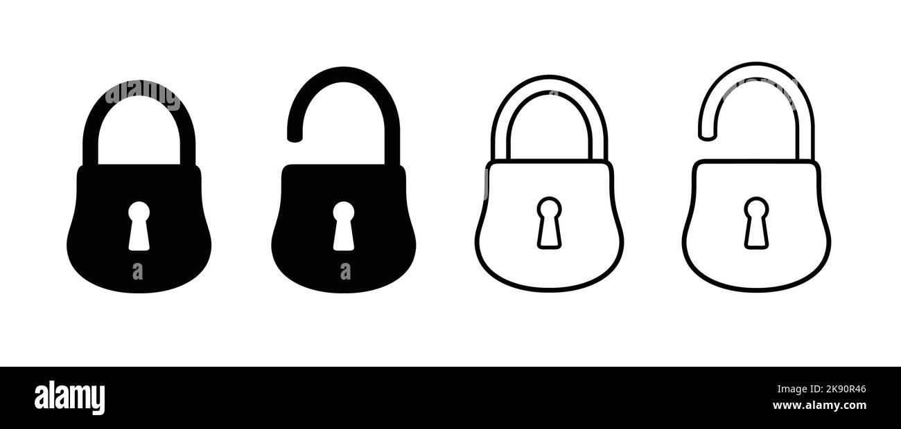 Icône de vecteur de verrouillage. Symbole de sécurité. Bouton de verrouillage de la bande. Système de sécurité. Icône de verrou isolé vectoriel. Illustration de Vecteur