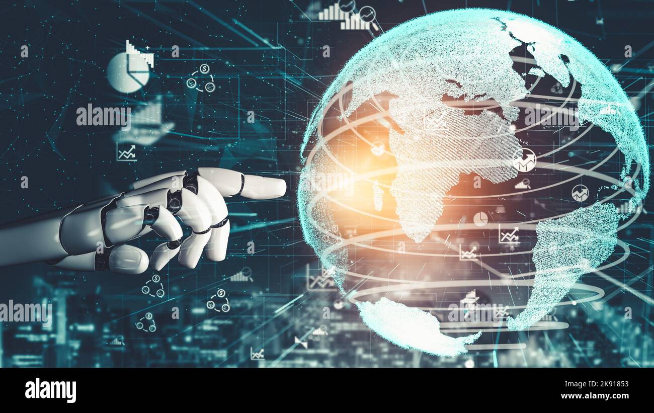 Robot futuriste intelligence artificielle révolutionnaire développement de la technologie d'IA 