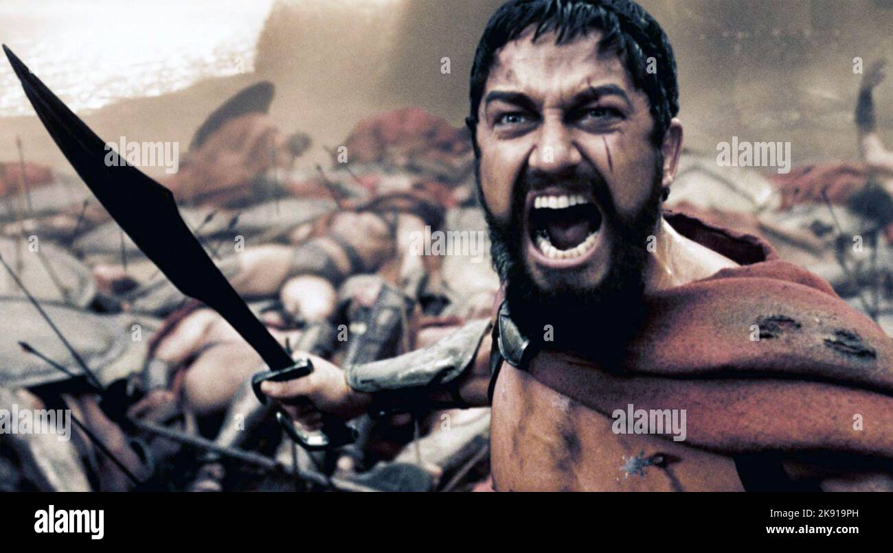 300 -2006 Warner Bros film avec Gerard Butler comme Roi Léonidas Banque D'Images