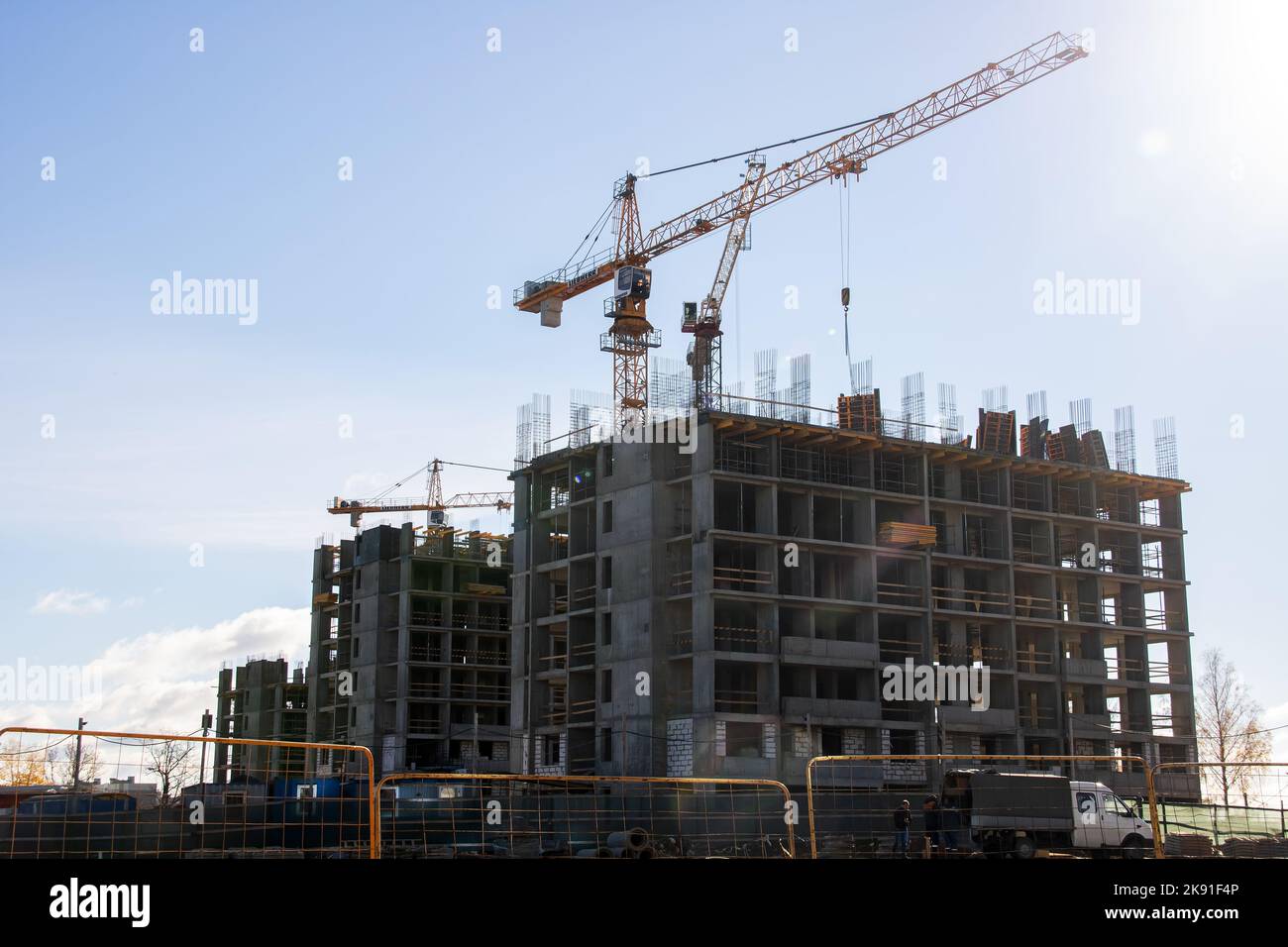 Bélarus, Minsk - 20 octobre 2022 : chantier de construction de minsk, gros plan sur le monde Banque D'Images