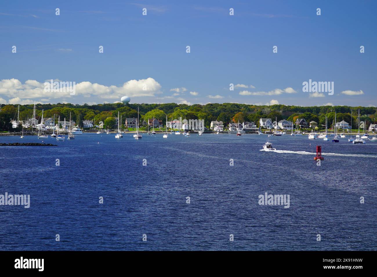 Entrée du port de Wickford dans la baie de Narragansett Banque D'Images