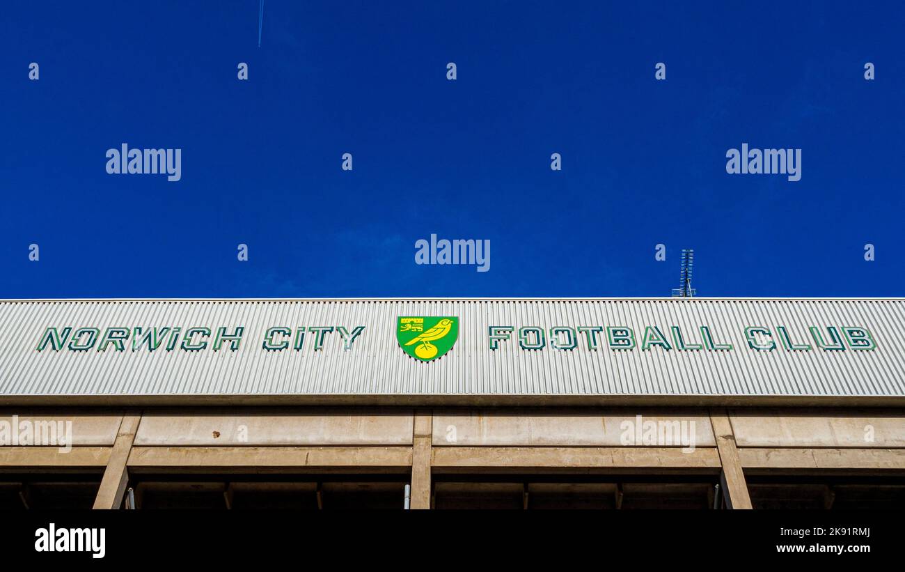 Club de football de Norwich City - terrain de Carrow Road du club de football de Norwich City. Norwich City FC Carrow Rd. Le stade a ouvert ses portes en 1935. Banque D'Images
