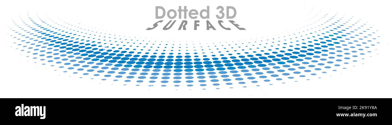 Surface abstraite en pointillés bleus avec effet demi-ton. Arrière-plan graphique vectoriel Illustration de Vecteur