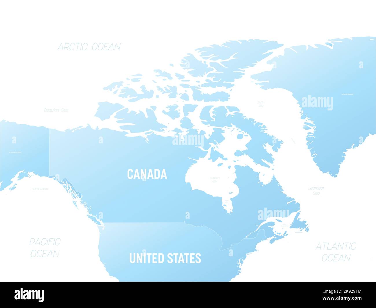 Carte politique détaillée du Canada avec des lables Illustration de Vecteur