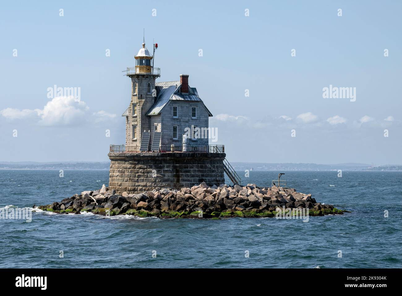 Phare de Race Rock Banque D'Images