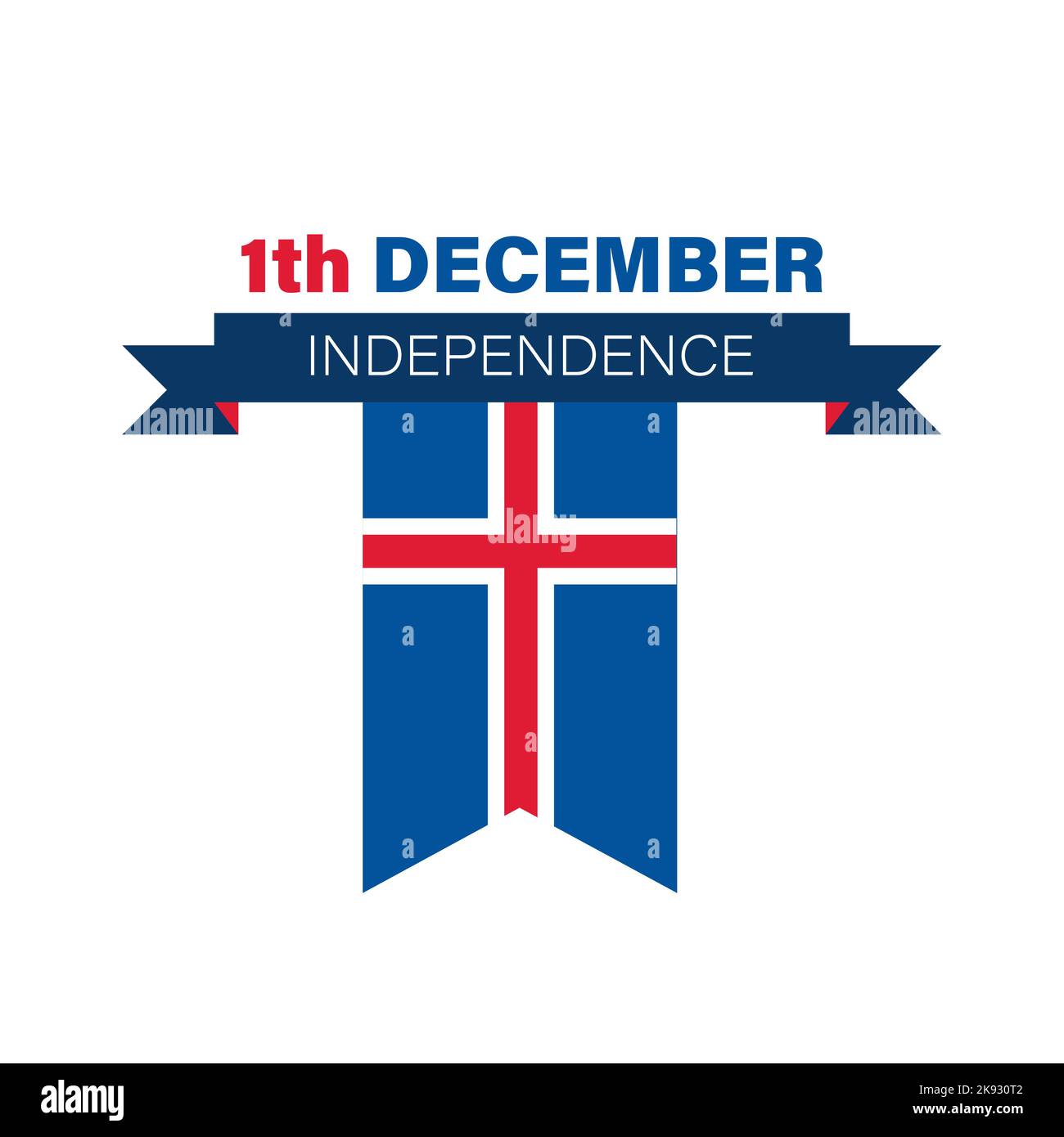 Emblème du jour de l'indépendance de l'Islande. Joyeuses fêtes nationales. Illustration de Vecteur