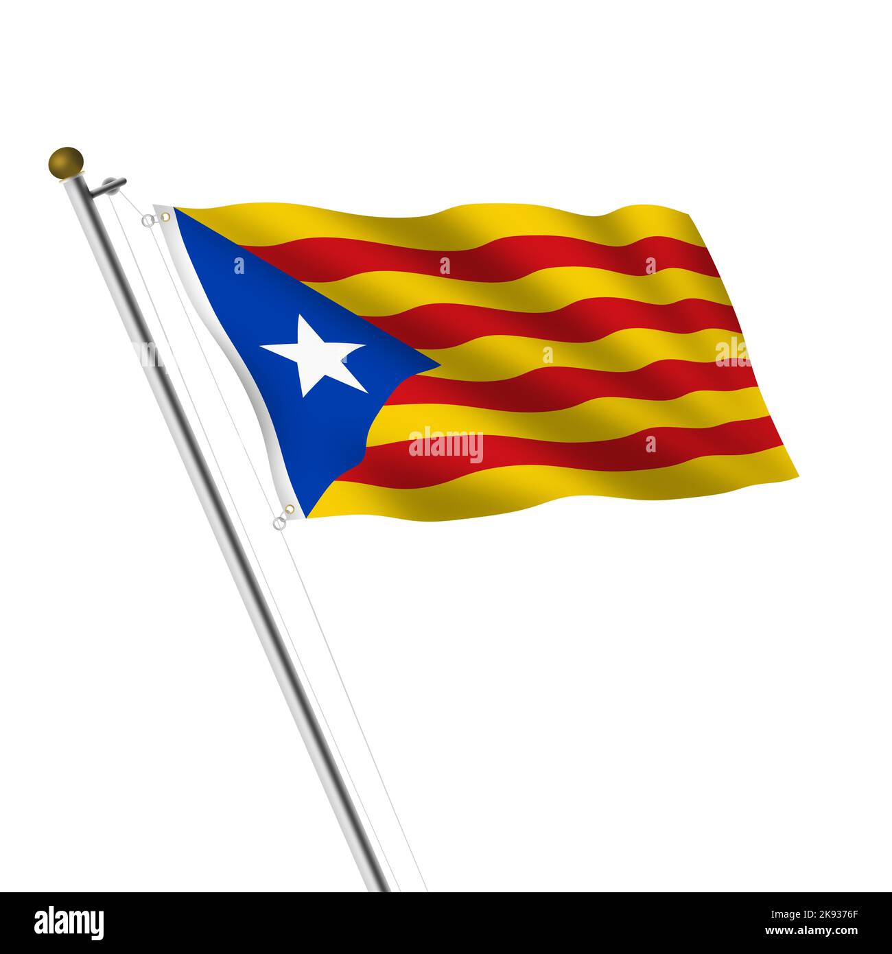 Catalonia Independence Flagpole illustration avec masque ESTELADA Banque D'Images
