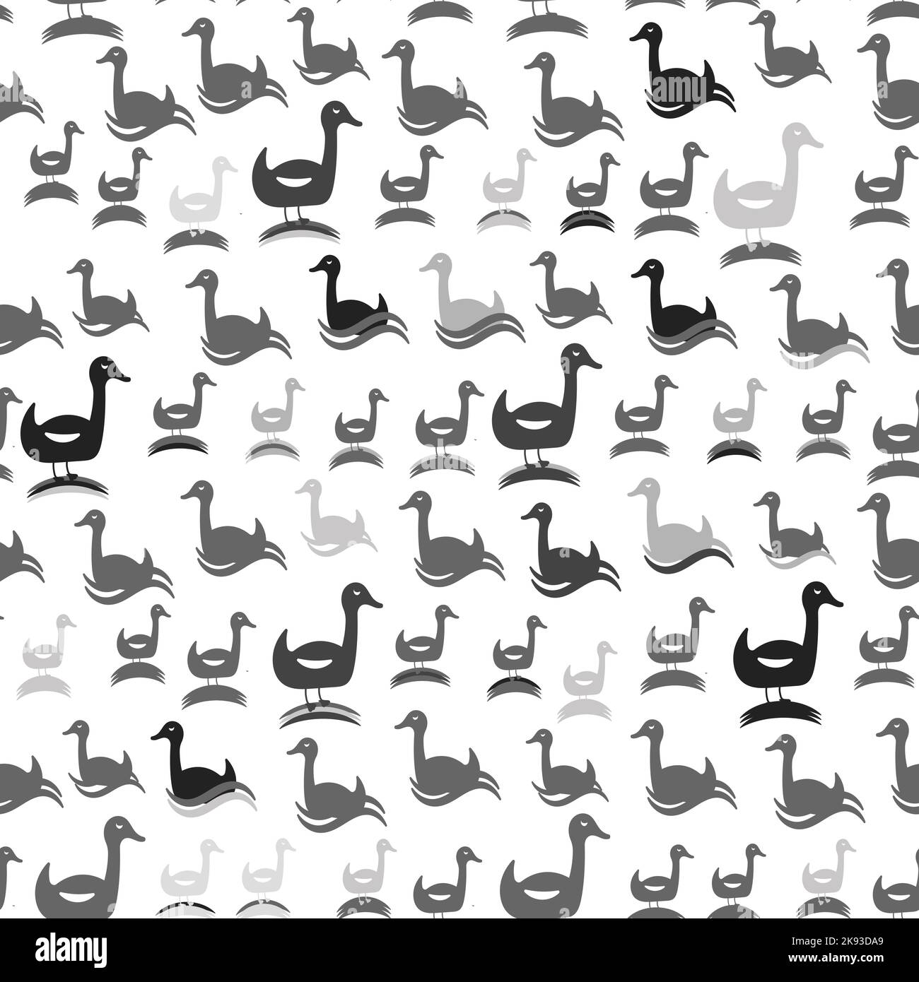 canards stylisés nageant Illustration de Vecteur