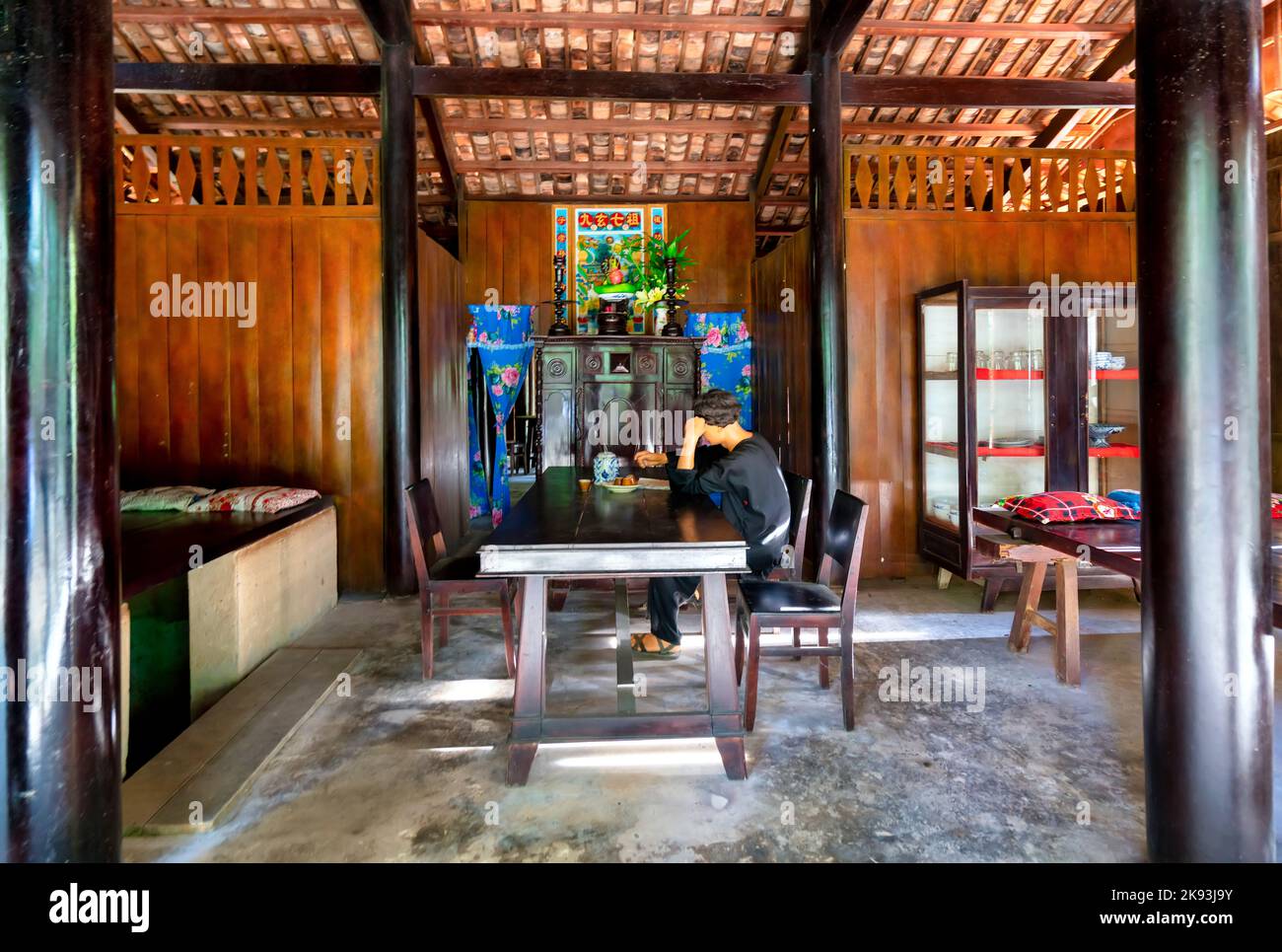 Reconstitution de la zone libérée au centre des tunnels de Cu Chi, Vietnam. Le lieu où la guerre du Vietnam a eu lieu et est reconnu comme un national Banque D'Images