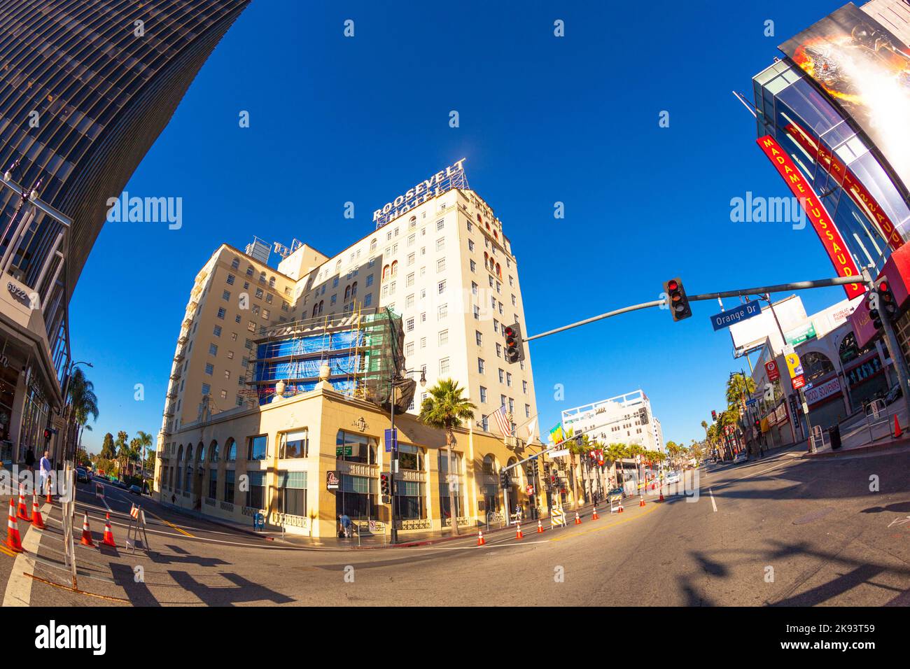 HOLLYWOOD, Etats-Unis -JUIN 26 : façade du célèbre hôtel historique Roosevelt sur 26 juin, 2012 à Hollywood, Etats-Unis. Il a d'abord ouvert sur 15 mai 1927. Il est maintenant mana Banque D'Images