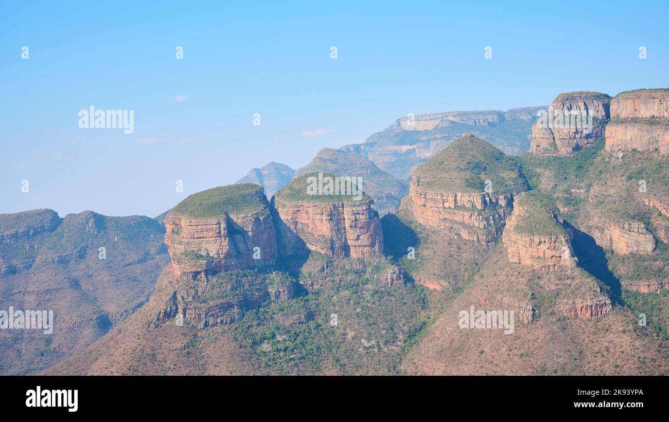 Les trois Rondavels au Blyde River Canyon en Afrique du Sud Banque D'Images