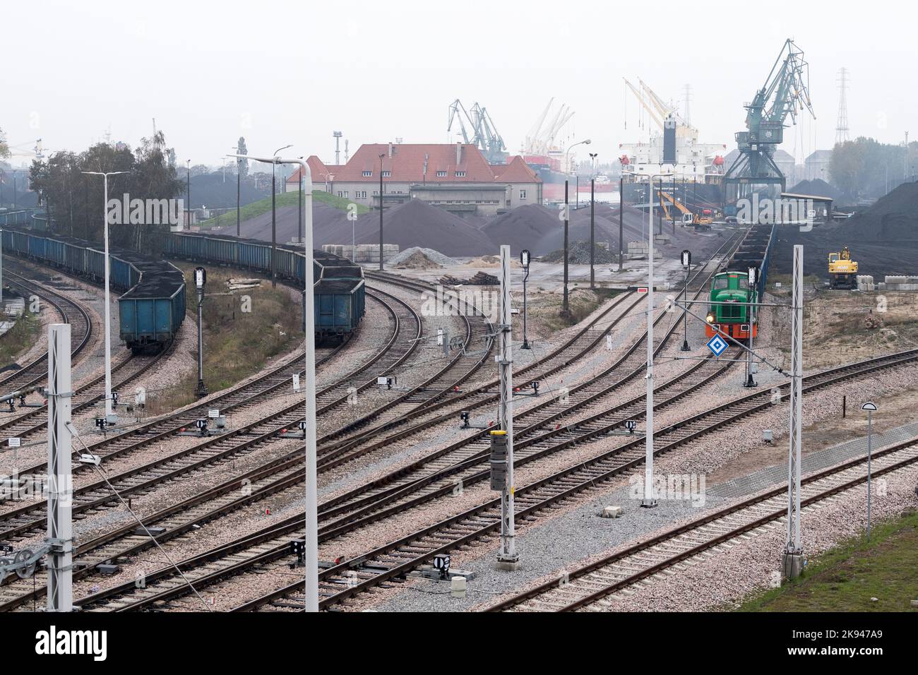 Charbon importé à Port de Gdansk, Pologne © Wojciech Strozyk / Alamy stock photo Banque D'Images