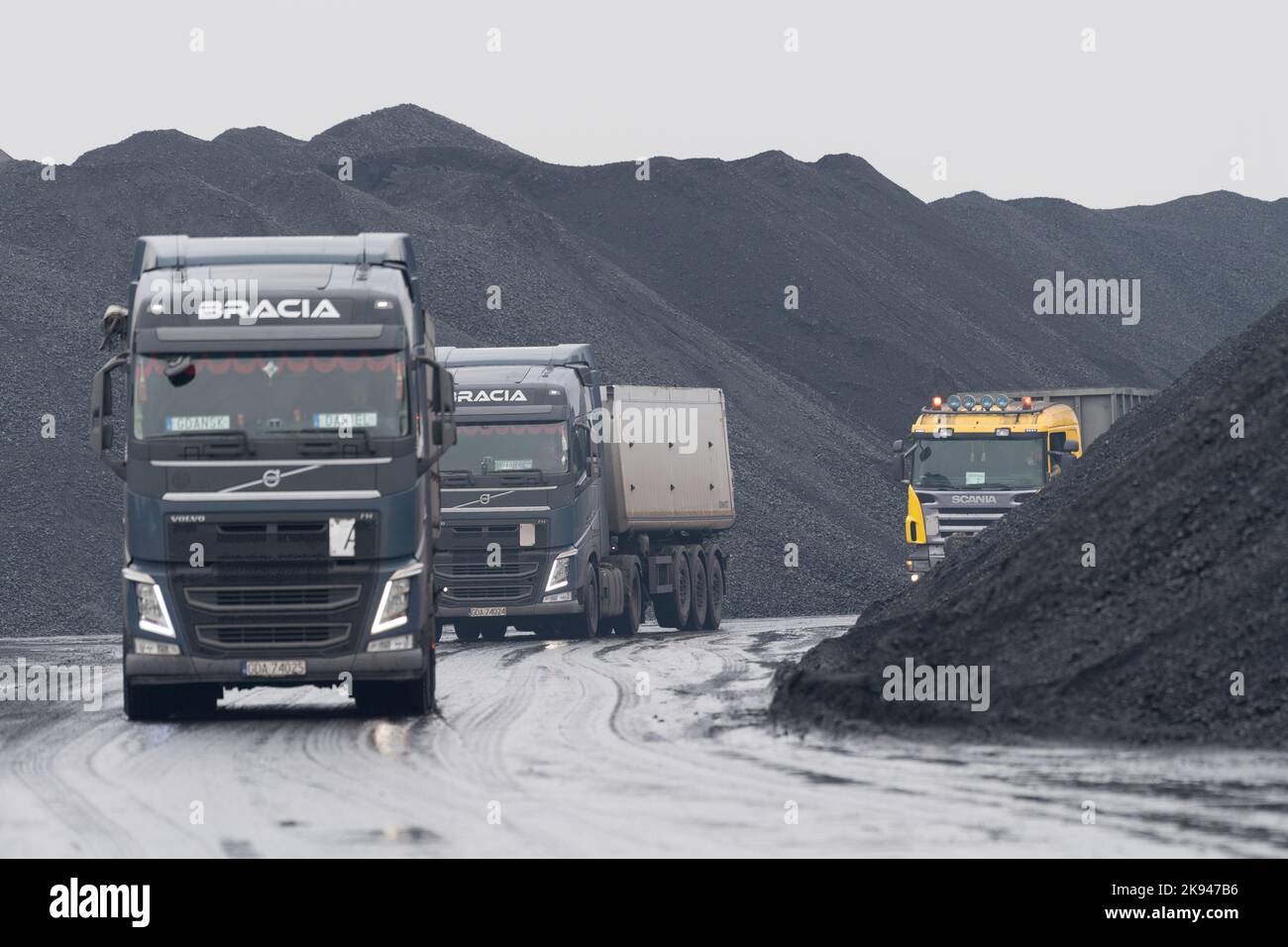 Charbon importé à Port de Gdansk, Pologne © Wojciech Strozyk / Alamy stock photo Banque D'Images