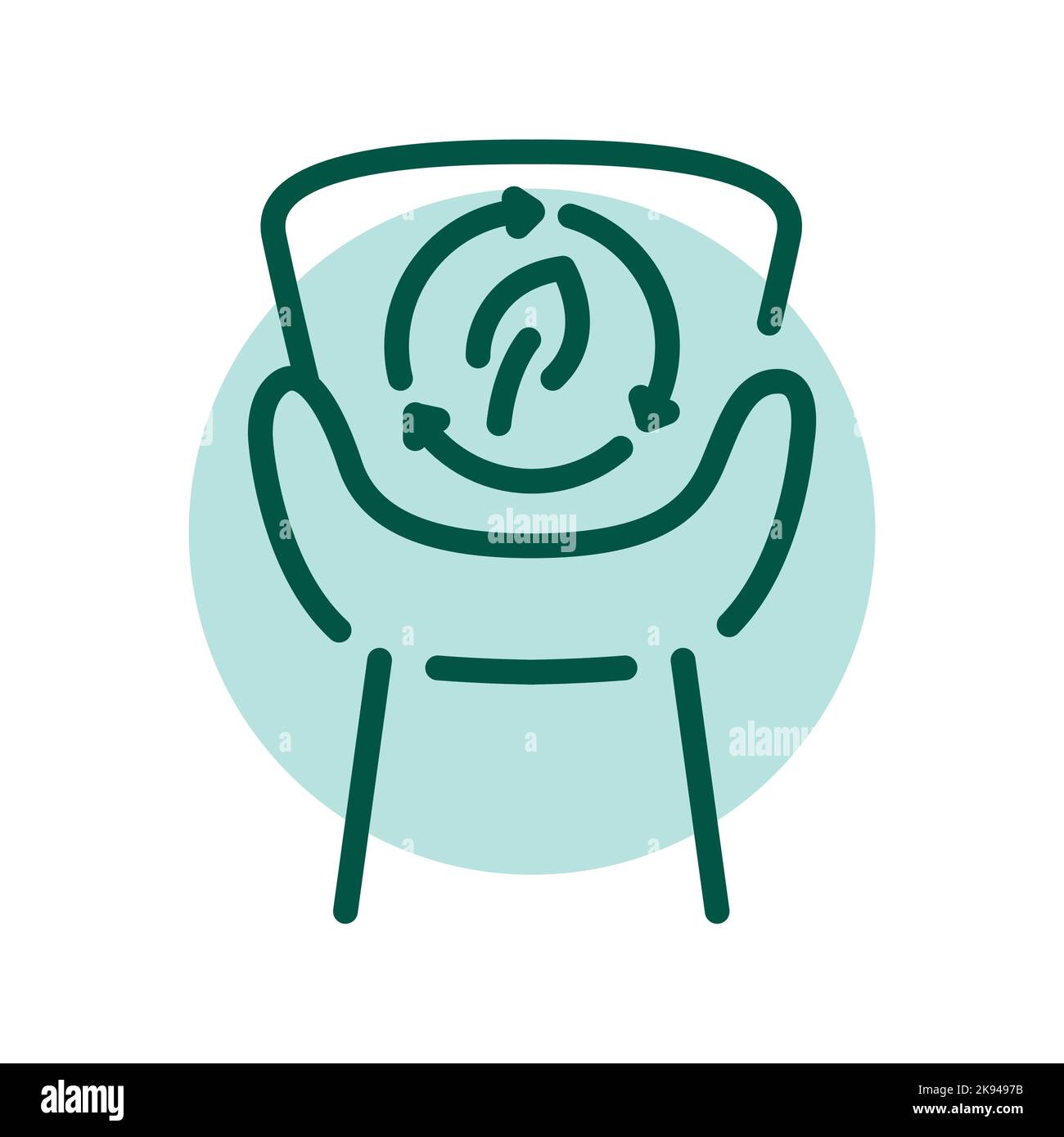 Icône de ligne couleur de chaise ECO. Pictogramme pour page Web Illustration de Vecteur