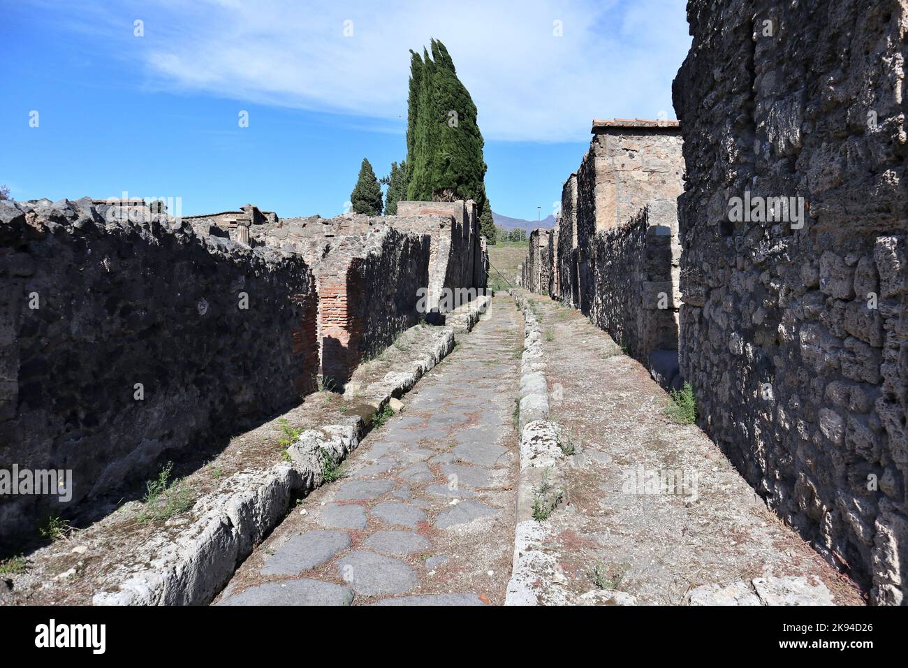 Pompei - Vicolo di Narciso nel Parco Archeologico di Pompei Banque D'Images