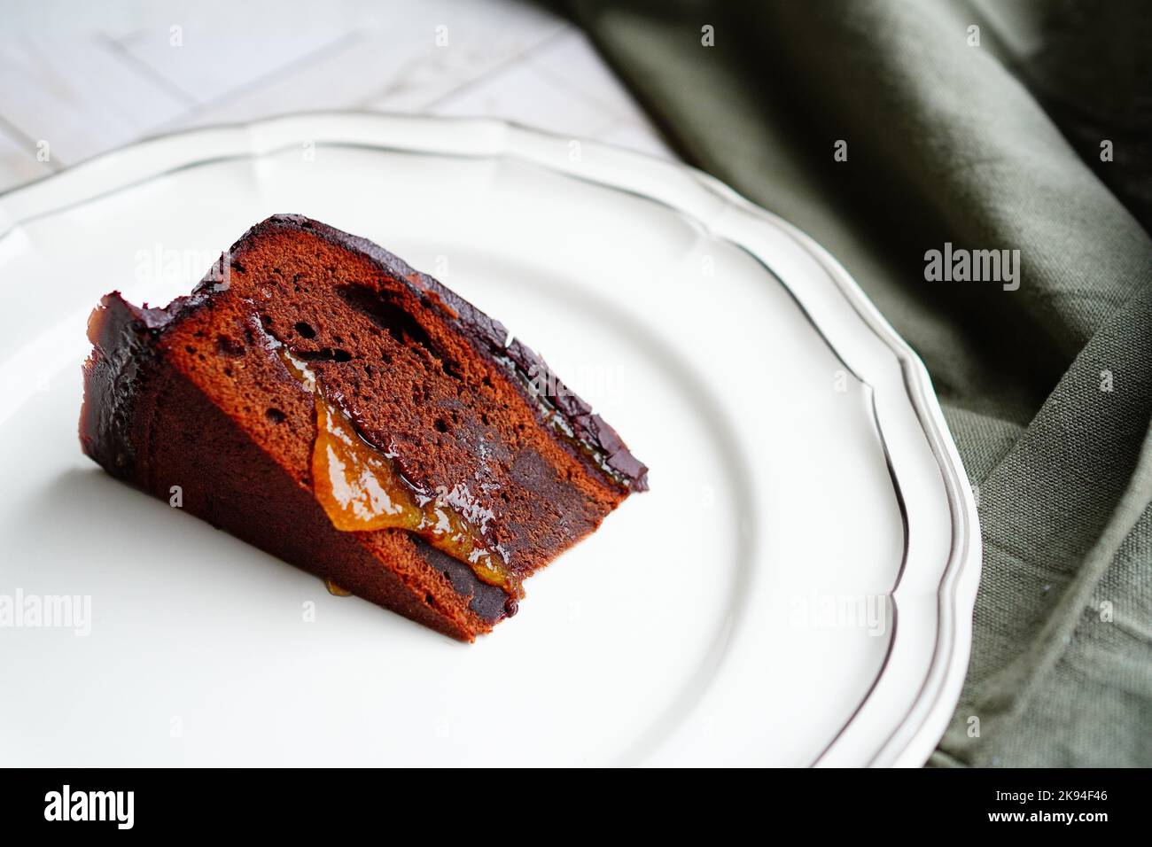 Gâteau au chocolat autrichien, tarte Sacher Banque D'Images