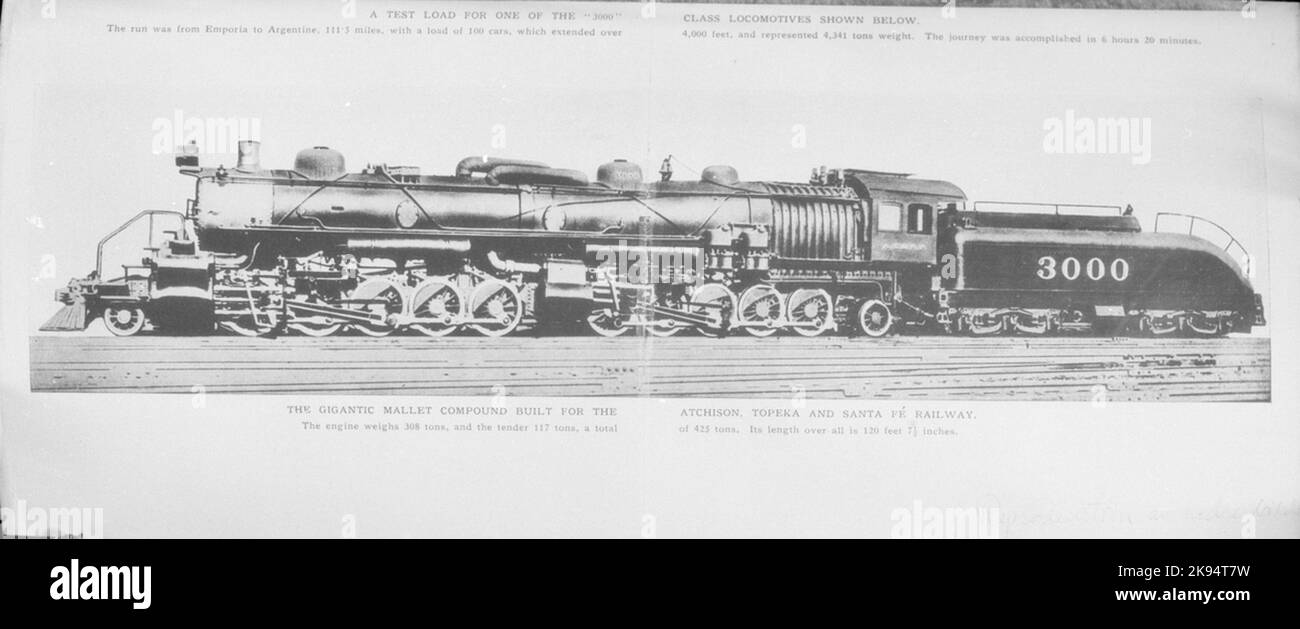 (Atchison, Topeka et Santa Fe Railway ) AT&SF lok 3000 Banque D'Images