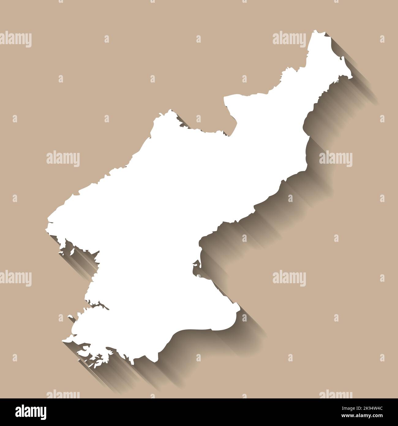 Silhouette de la carte de pays vectorielle de la Corée du Nord Illustration de Vecteur