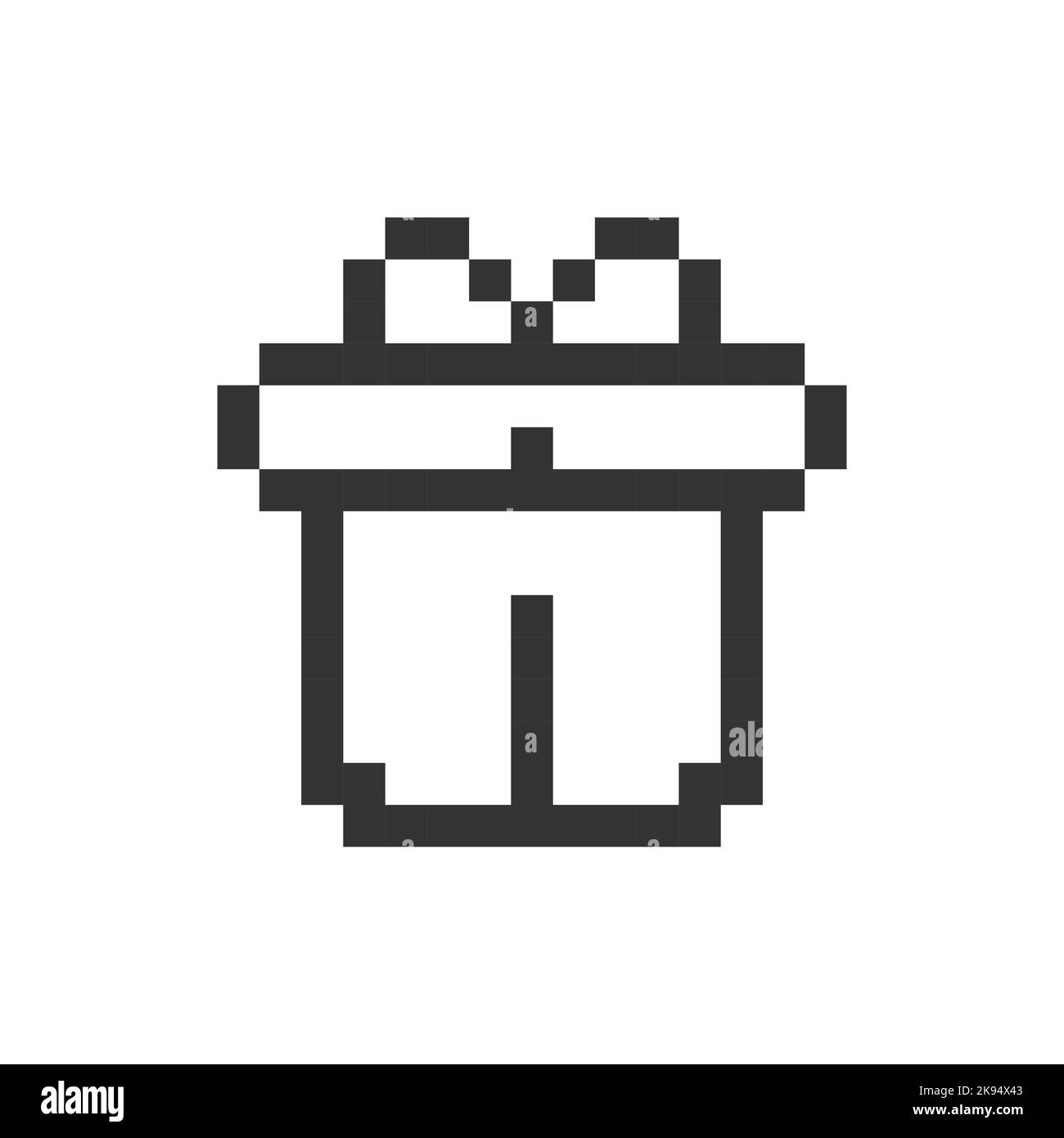 Cadeau gratuit avec l'icône d'interface utilisateur pixelisée Illustration de Vecteur